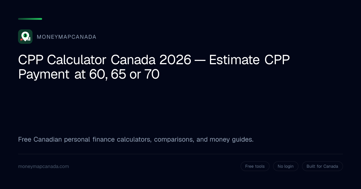 CPP Calculator Canada 2026 — Estimate CPP Payment at 60, 65 or 70 ...